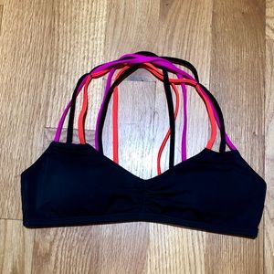 PINK Victoria’s Secret Bikini Top S Black Strappy